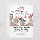 Monster Truck Young Wild Trois invitation annivers (Devant)