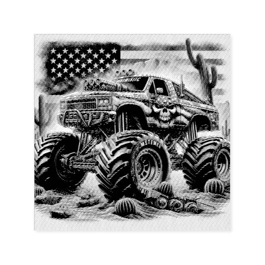 MONSTER TRUCK ZELFINKKEND STEMPEL (Design)
