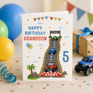 Monster Truckbaan Gefeliciteerd Kleinzoon Kaart