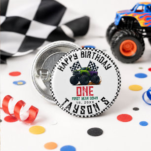 Monster Trucks 1e Verjaardag Vroom Feest Ronde Button 3,2 Cm