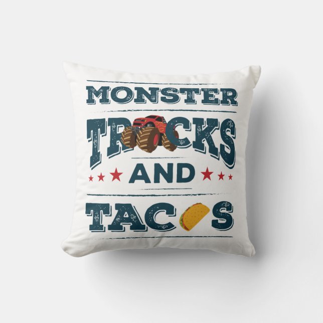 Monster Trucks and Tacos Kussen (Voorkant)