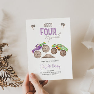 Monster Trucks Bash Invitation Anniversaire N'impo