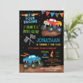 Monster Trucks Birthday Invitations for boy Trucks Kaart (Staand voorkant)