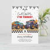 Monster trucks boy birthday invitation. invitation (Debout devant)