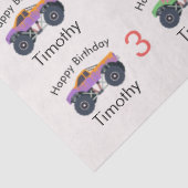Monster Trucks Boy's Name & Age Verjaardag Tissuepapier (Detail)