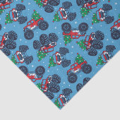 Monster Trucks en kerstbomen Patroon Tissuepapier (Detail)