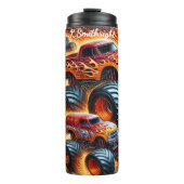 Monster Trucks Fiery Race Track Thermosbeker (Voorkant)