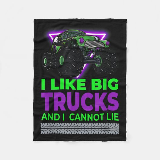 Monster Trucks - I Like Big Trucks And I Cannot Li Fleece Deken (Voorkant)