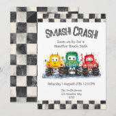 Monster Trucks Invitation Anniversaire (Devant / Derrière)