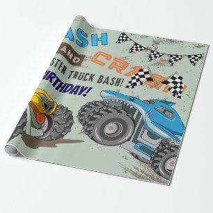 Monster Trucks Jongens Verjaardagsfeestje Cadeaupapier