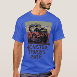 Monster Trucks Rule - Retro Vintage Monster Truck  T-shirt