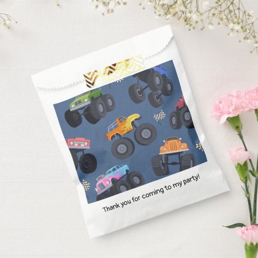 Monster Trucks Verjaardagsfeest Bedankzakje (Gezegeld)