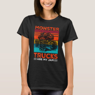 Monster Trucks zijn mijn Jam Retro Sunset Engine Y T-shirt