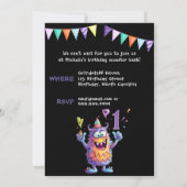 Monster Un An Anniversaire Invitation (Dos)