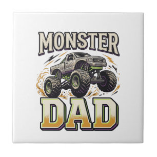 Monster Vader Monster Truck Vintage Vector T-shirt Tegeltje