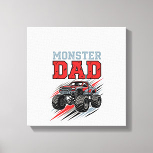 Monster Vader Vintage Monster Truck T-shirt ontwer Canvas Afdruk