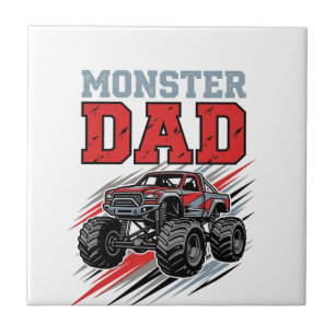 Monster Vader Vintage Monster Truck T-shirt ontwer Tegeltje