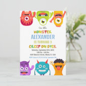 Monster Verjaardag Uitnodigingen, Monsters één oog Kaart (Staand voorkant)