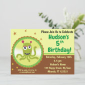 Monster-verjaardagsuitnodiging Kaart (Staand voorkant)