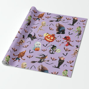 Monster Volle Halloween Cadeaupapier