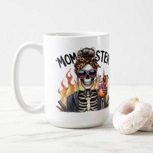Monster: Vurige Skeleton Mom Genieten van een Sang Koffiemok