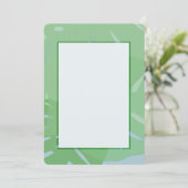 Monstera Abstract Groen Uitnodigingen (Staand voorkant)