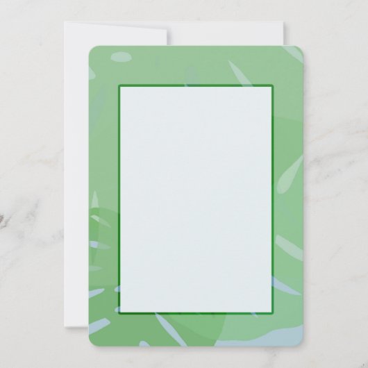 Monstera Abstract Groen Uitnodigingen (Voorkant)