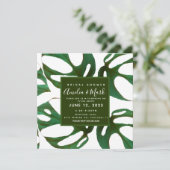 Monstera Adansonii Blad Bruidsbruiloft Groen Kaart (Staand voorkant)