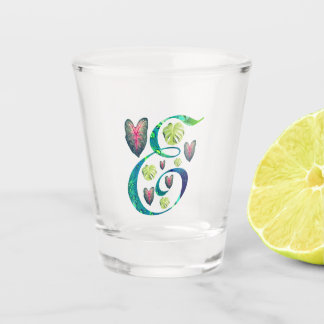 Monstera alfabet "E" Shot Glas