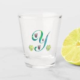 Monstera alfabet "Y" Shot Glas