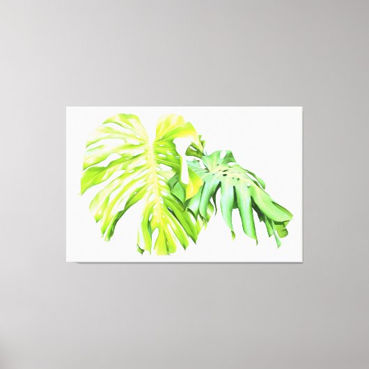 Monstera Artistic Leaf Study Canvas Afdruk (Voorkant)
