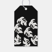 Monstera Black White Botanical Wedding Cadeaulabel (Achterkant)