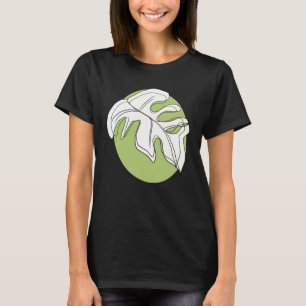 Monstera Blad Abstracte Planten Illustratie Groen T-shirt