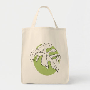 Monstera Blad Abstracte Planten Illustratie Groen Tote Bag