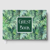 Monstera blad echte folie oerwoud printpatroon gastenboek (Voorkant)