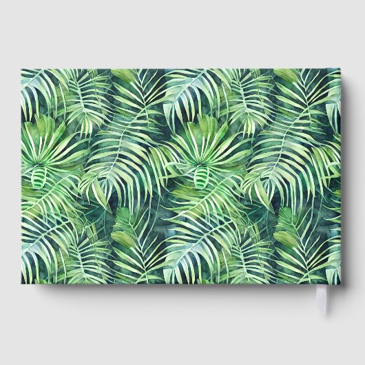 Monstera blad echte folie oerwoud printpatroon gastenboek (Achterkant)