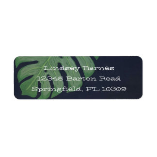 Monstera blad etiket