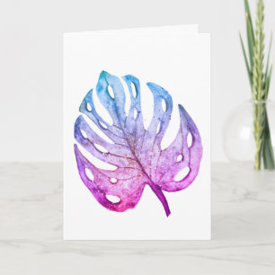 Monstera blad in Paarsen Kaart