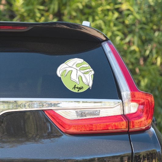 Monstera-blad Naam Auto Sticker (Auto Zijkant)