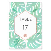 Monstera Blad & Roos Goud Kaart (Achterkant)