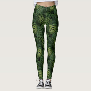 Monstera Blad Tropisch Patroon Leggings