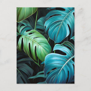 Monstera Bladeren Botanische Tropische Jungle Loof Feestdagenkaart