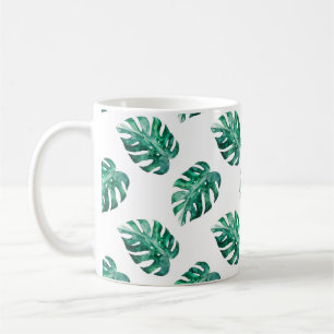 Monstera bladeren. Tropisch illustratiepatroon Koffiemok