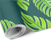 Monstera-bladeren, tropische waterverf cadeaupapier (Rol Hoek)