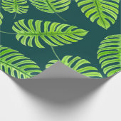 Monstera-bladeren, tropische waterverf cadeaupapier (Hoek)