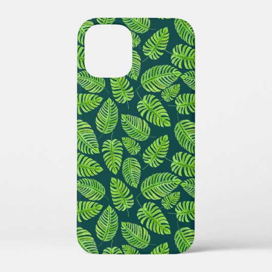 Monstera-bladeren, tropische waterverf Case-Mate iPhone case (Achterkant)