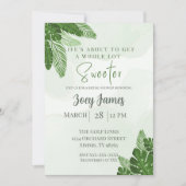 Monstera Bridal Shower Invitation Tropical Greener (Devant)