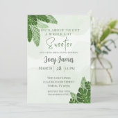 Monstera Bridal Shower Invitation Tropical Greener (Debout devant)