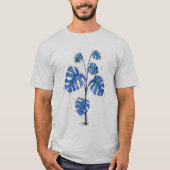 Monstera deliciosa blauwe versie t-shirt (Voorkant)