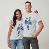 Monstera deliciosa blauwe versie t-shirt (Unisex)